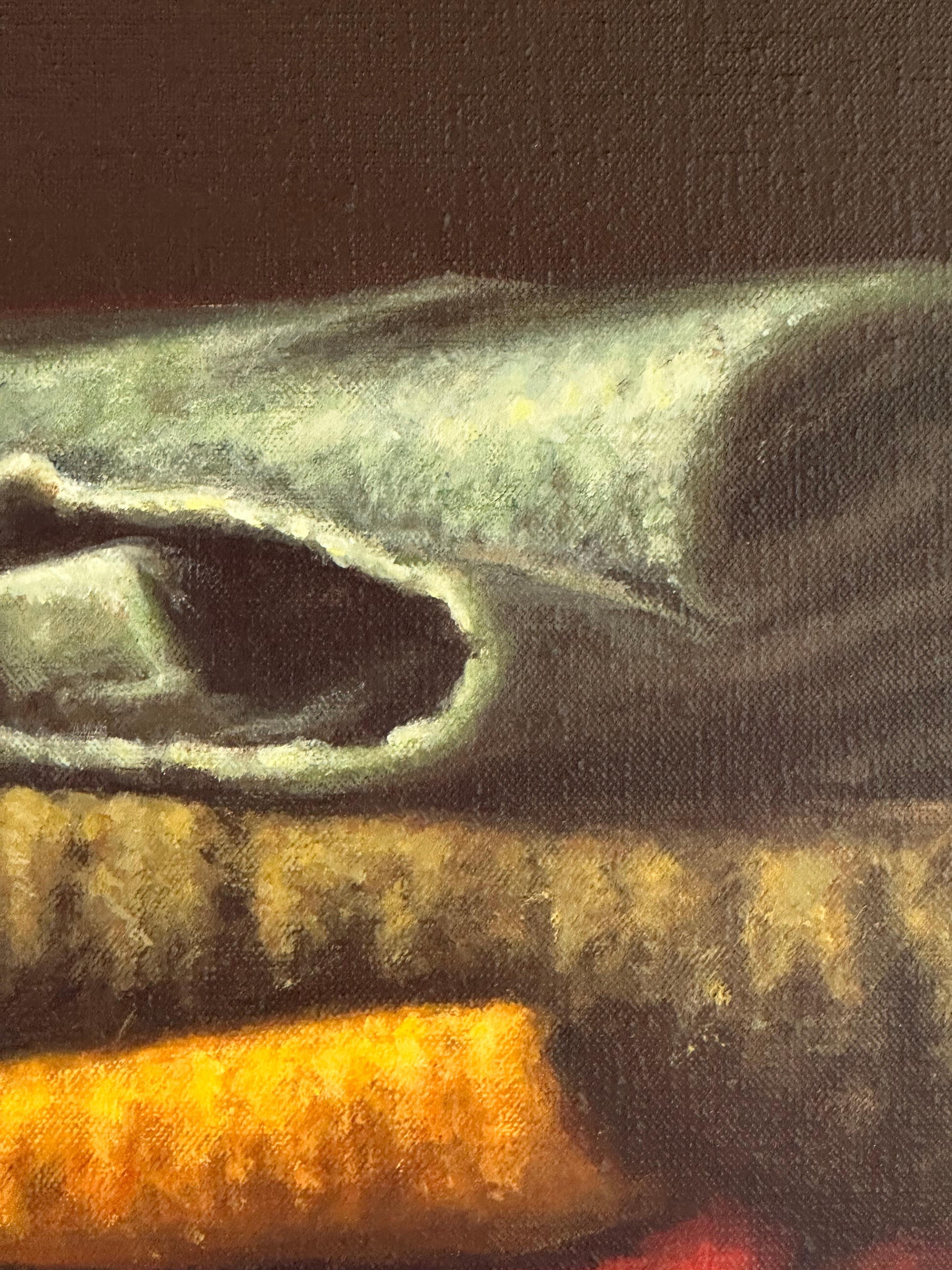 Torchons - Nature morte réaliste du 21e siècle avec des torchons colorés - Contemporain Painting par Heidi von Faber