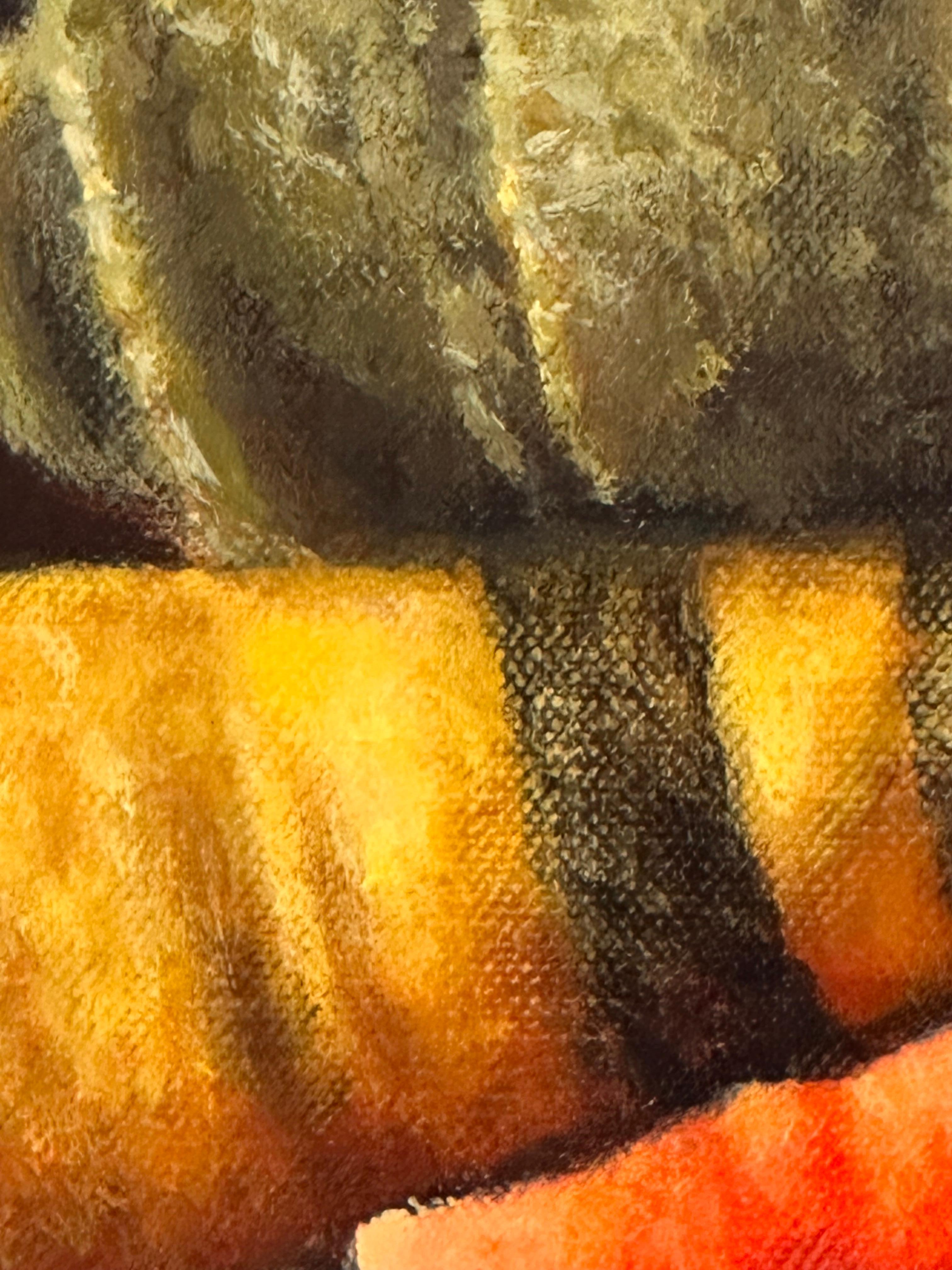 Torchons - Nature morte réaliste du 21e siècle avec des torchons colorés en vente 3