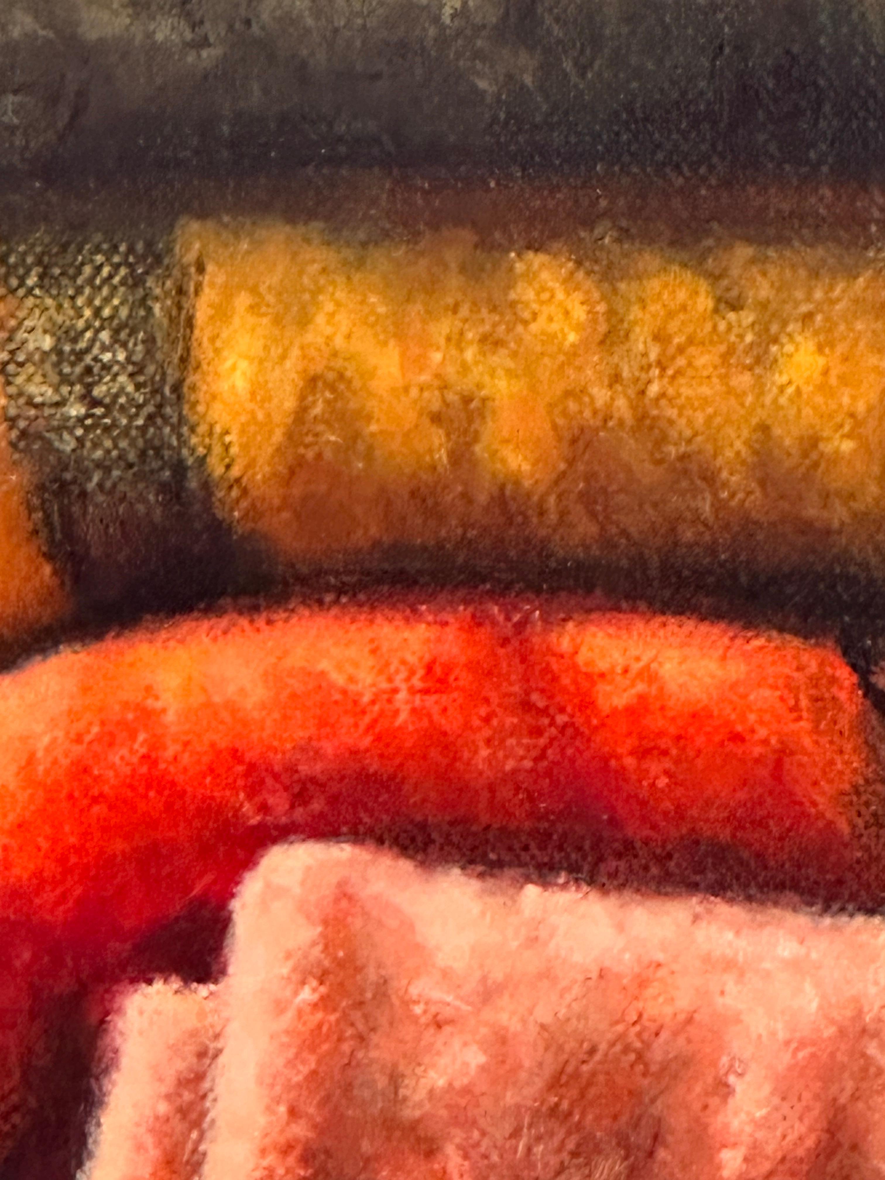 Torchons - Nature morte réaliste du 21e siècle avec des torchons colorés en vente 4