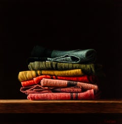 Torchons - Nature morte réaliste du 21e siècle avec des torchons colorés