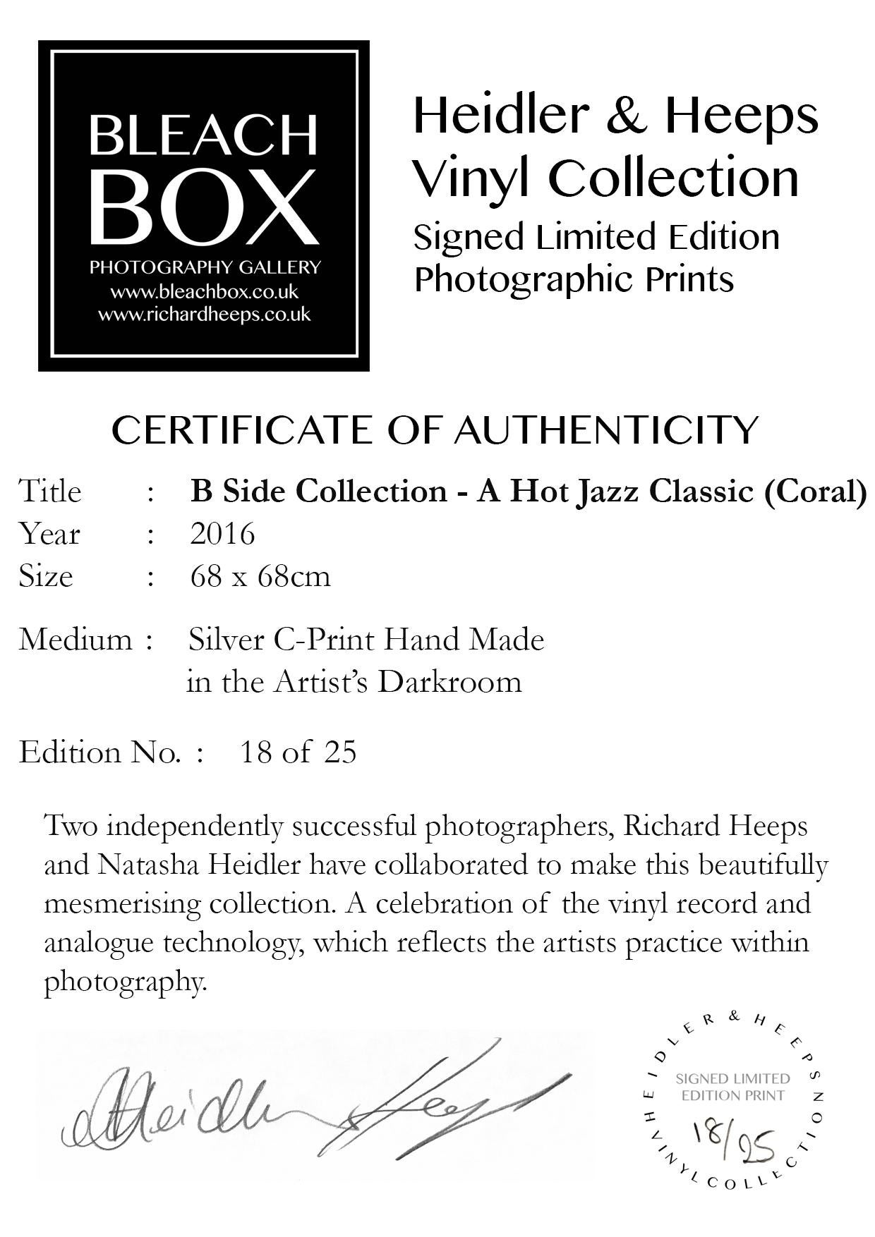 Collection B Side Vinyl, A Hot Jazz Classic (Coral) - Photographie couleur Pop Art en vente 2