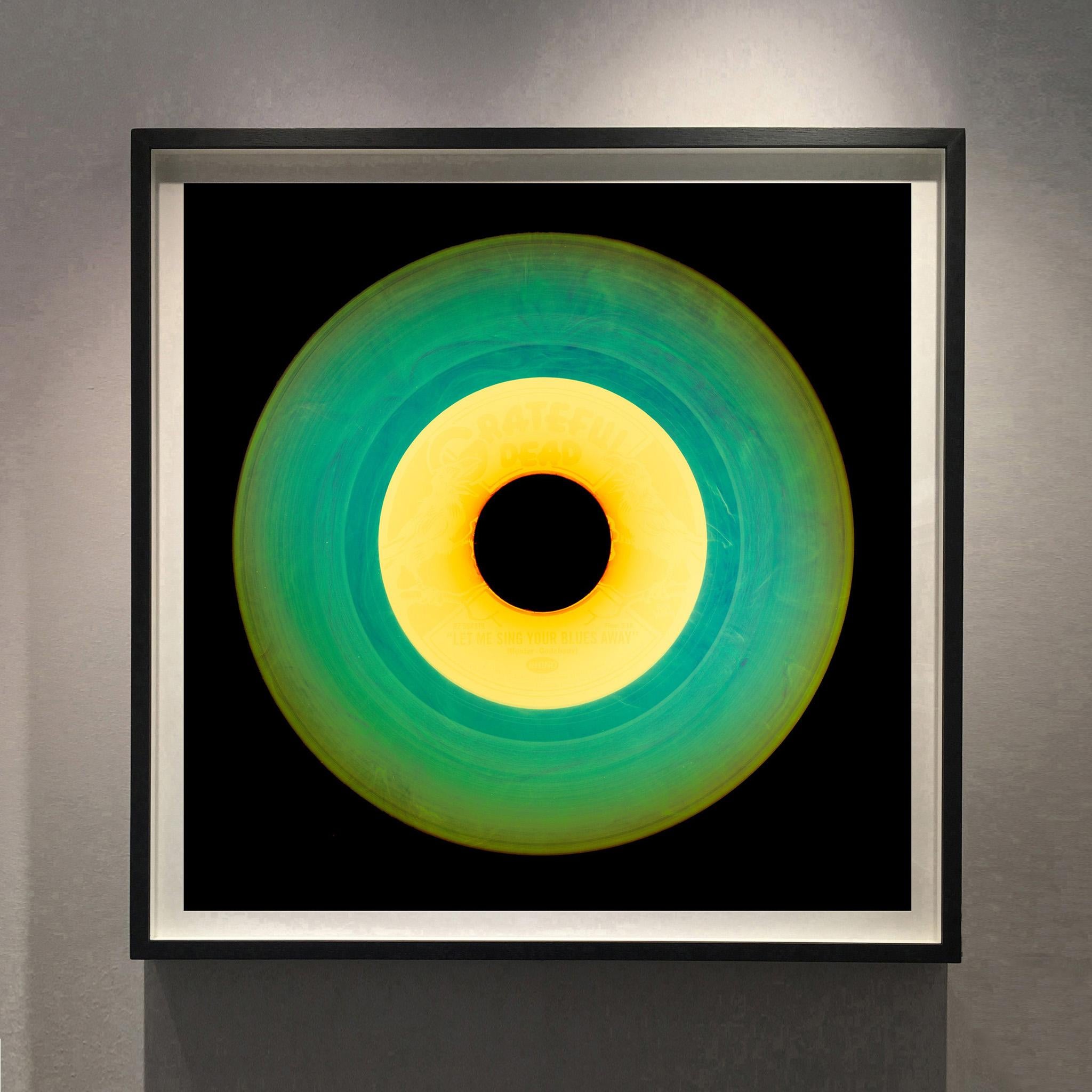 All Rights Reserved (Seafoam), a turquoise blue green artwork in the Heidler & Heeps Vinyl Collection.
Acclaimed contemporary photographers, Richard Heeps and Natasha Heidler have collaborated to make this beautifully mesmerising collection. A