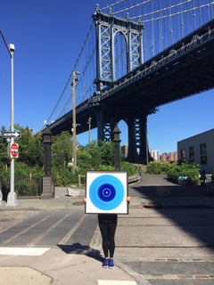 Collezione di vinili B Side, doppio B Side (blu) - Fotografia Pop Art a colori