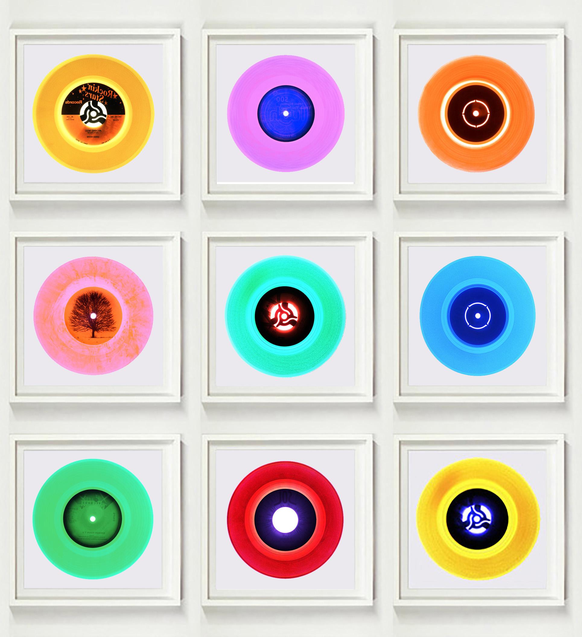 B Side Vinyl Collection Nine Piece Installation - Pop Art Multi-Color Photo - Photograph by Heidler & Heeps