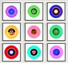 B Side Vinyl Collection Nine Piece Installation - Pop Art Multi-Color Photo