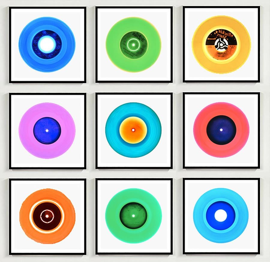 B Side Vinyl Collection Nine Piece Installation - Pop Art Multi-Color Photo - Photograph by Heidler & Heeps