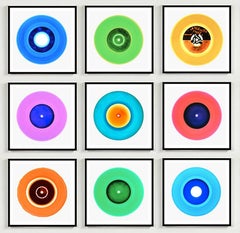 B Side Vinyl Collection Nine Piece Installation - Pop Art Multi-Color Photo
