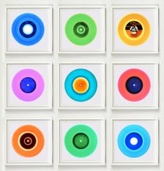 B Side Vinyl Collection Nine Piece Installation - Pop Art Multi-Color Photo