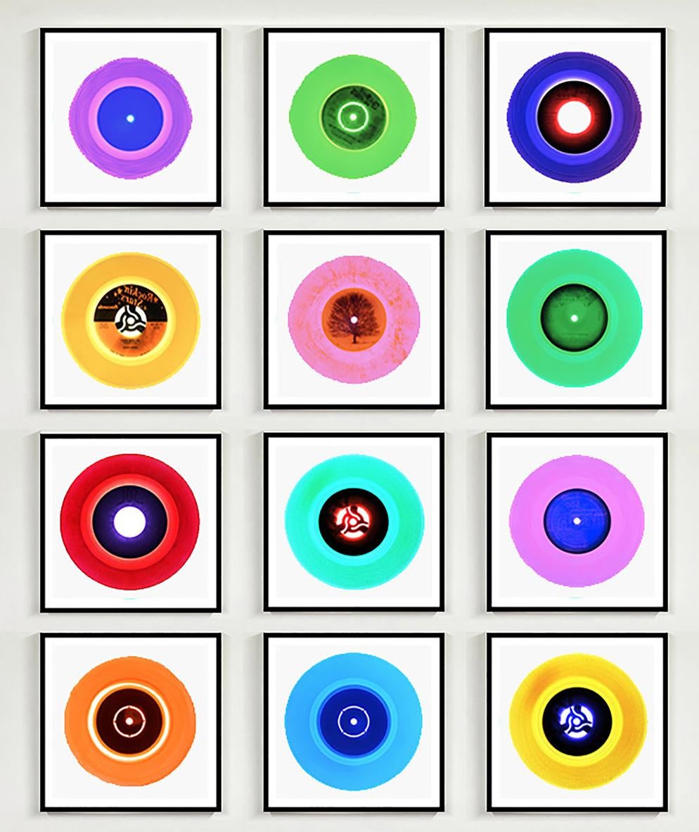 B Side Vinyl Collection Twelve Piece Installation - Pop Art Multi-Color Photo - Beige Print by Heidler & Heeps