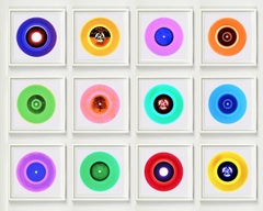 B Side Vinyl Collection Twelve Piece Installation - Pop Art Multi-Color Photo