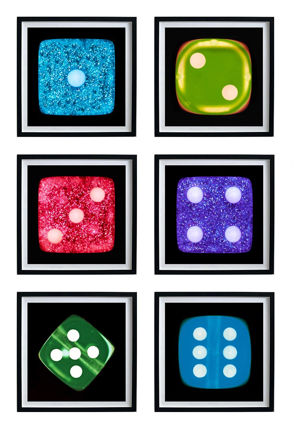 Dice Series Four Purple Sparkles Pop Art Color Photograph For Sale 3