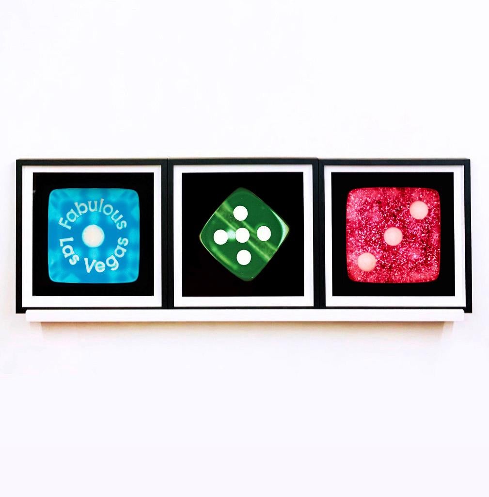 Dice Series, Green Five - Conceptual Color Photography - Black Print by Heidler & Heeps