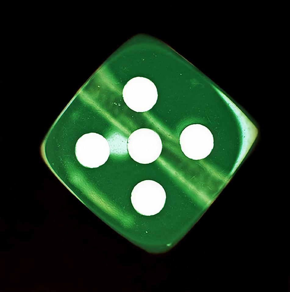 Dice Series, Green Five - Conceptual Color Photography