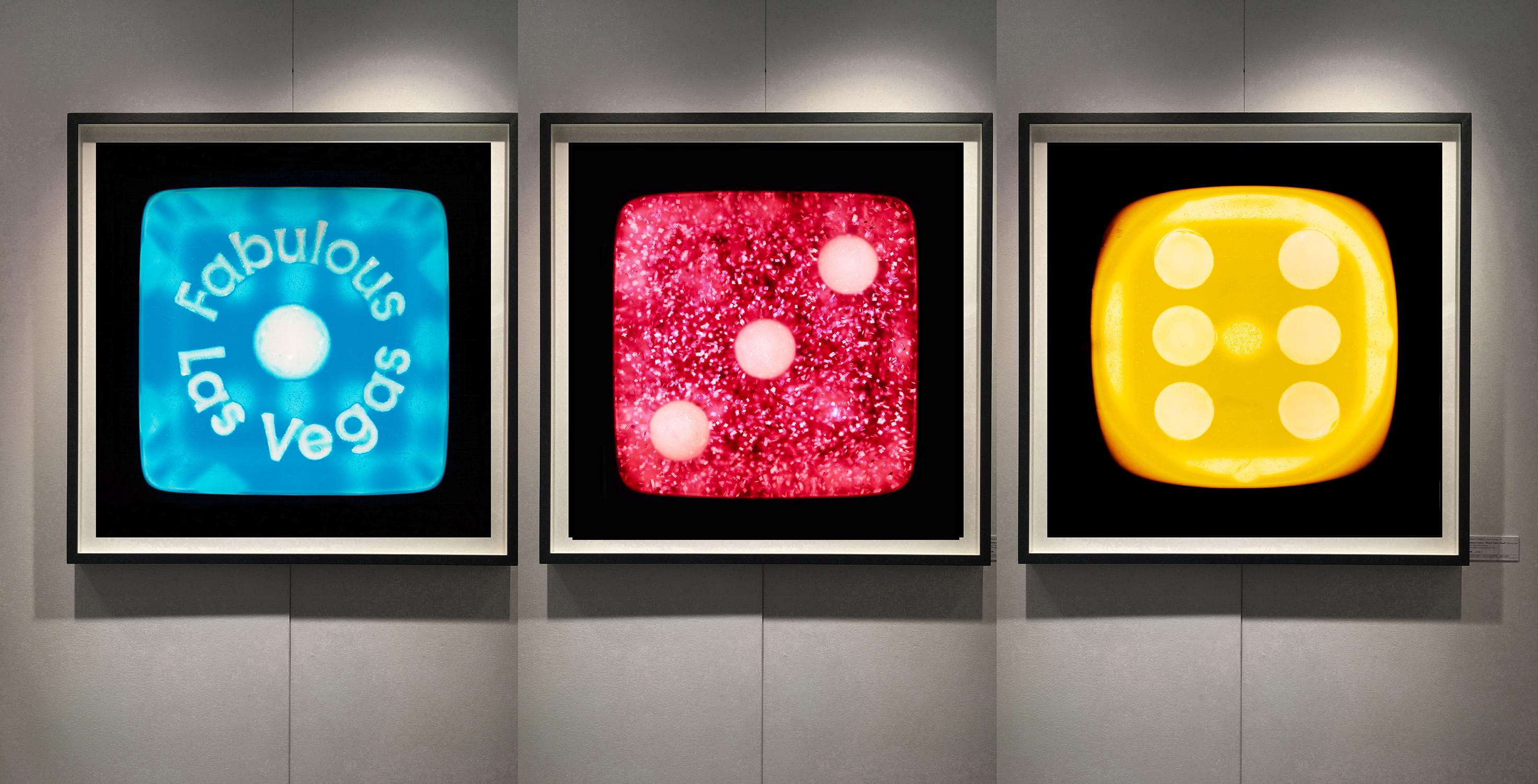 Dice Series - One, Three, Six - Three Contemporary pop art color photography - Orange Print by Heidler & Heeps