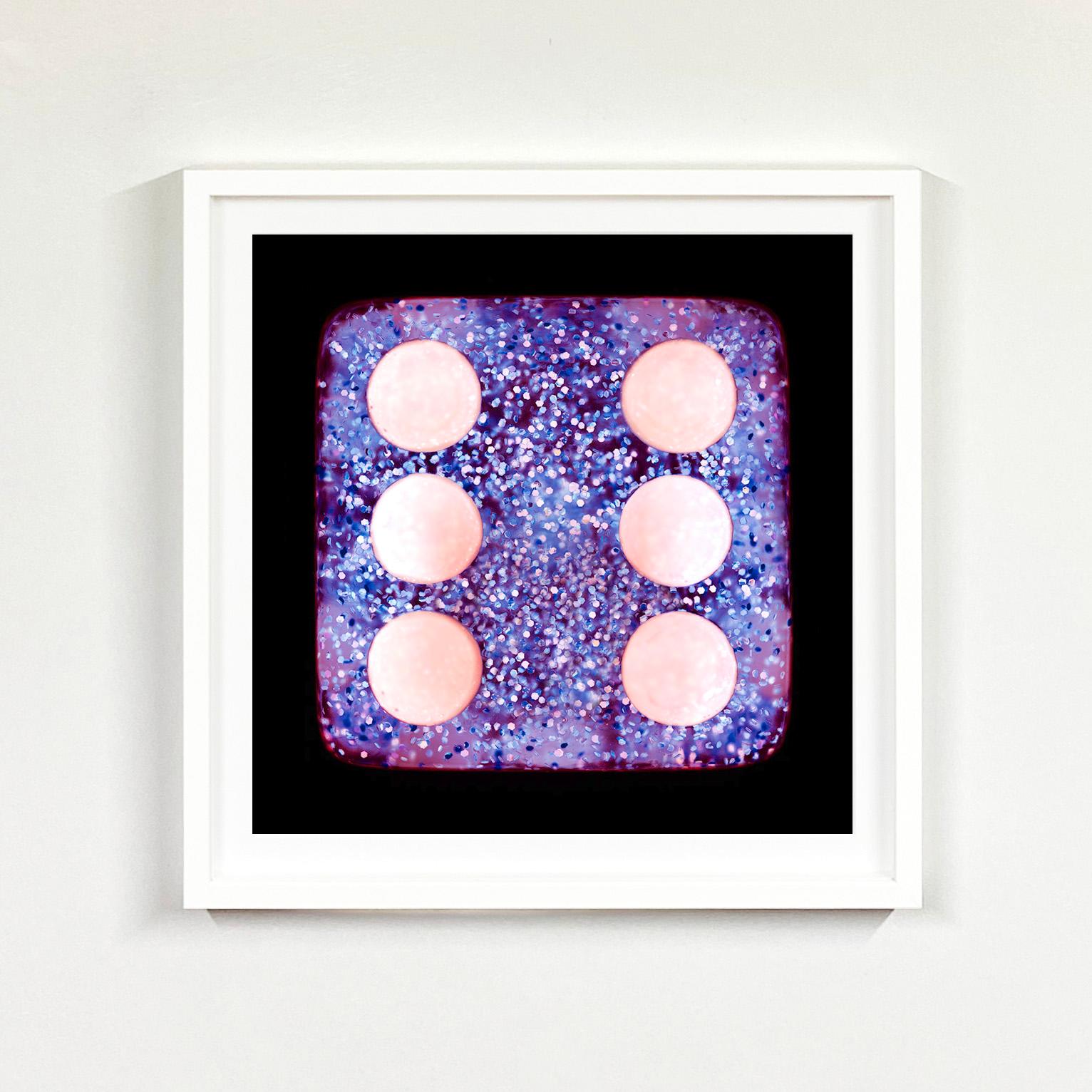 Dice Series, Purple Sparkles Six - Pop Art Color Photography For Sale 1
