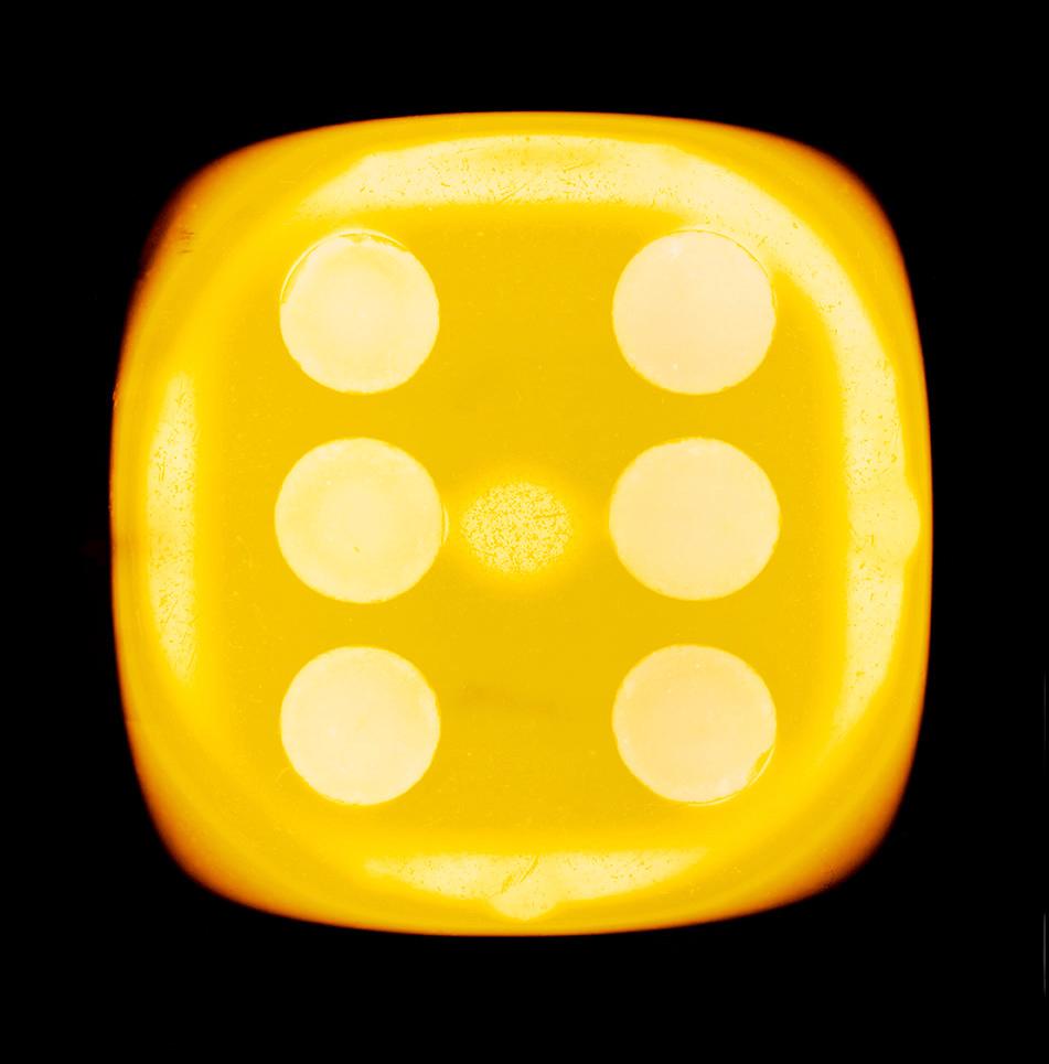 Heidler & Heeps Print - Dice Series, Chartreuse Yellow Six (black) - Conceptual Color Photography