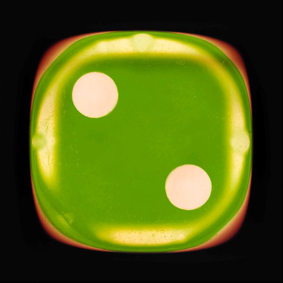 Heidler & Heeps Color Photograph – Dice Series Zwei Grüne Pop-Art-Farbfotografie-Serie