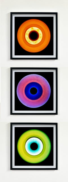 Vinyl Collection Green, Pink Orange Three Framed Pop Art Color Photography