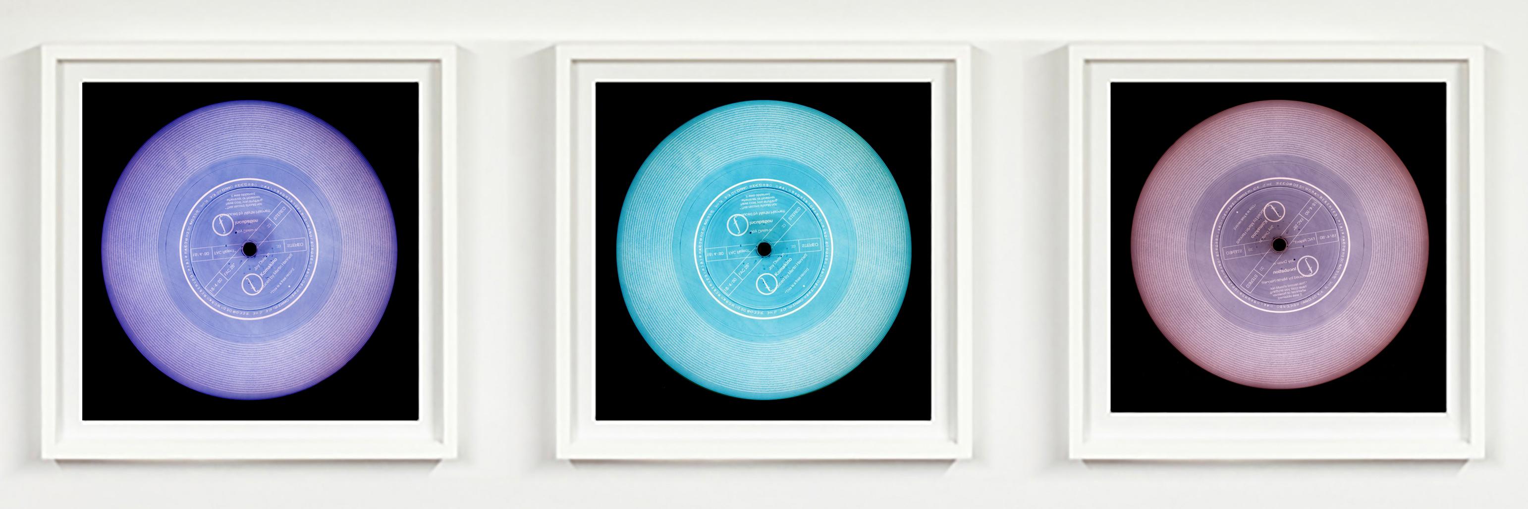 Set aus drei gerahmten Sets von Heidler & Heeps Vinyl Kollektion Lavendel, Blau, Mauve im Angebot 2