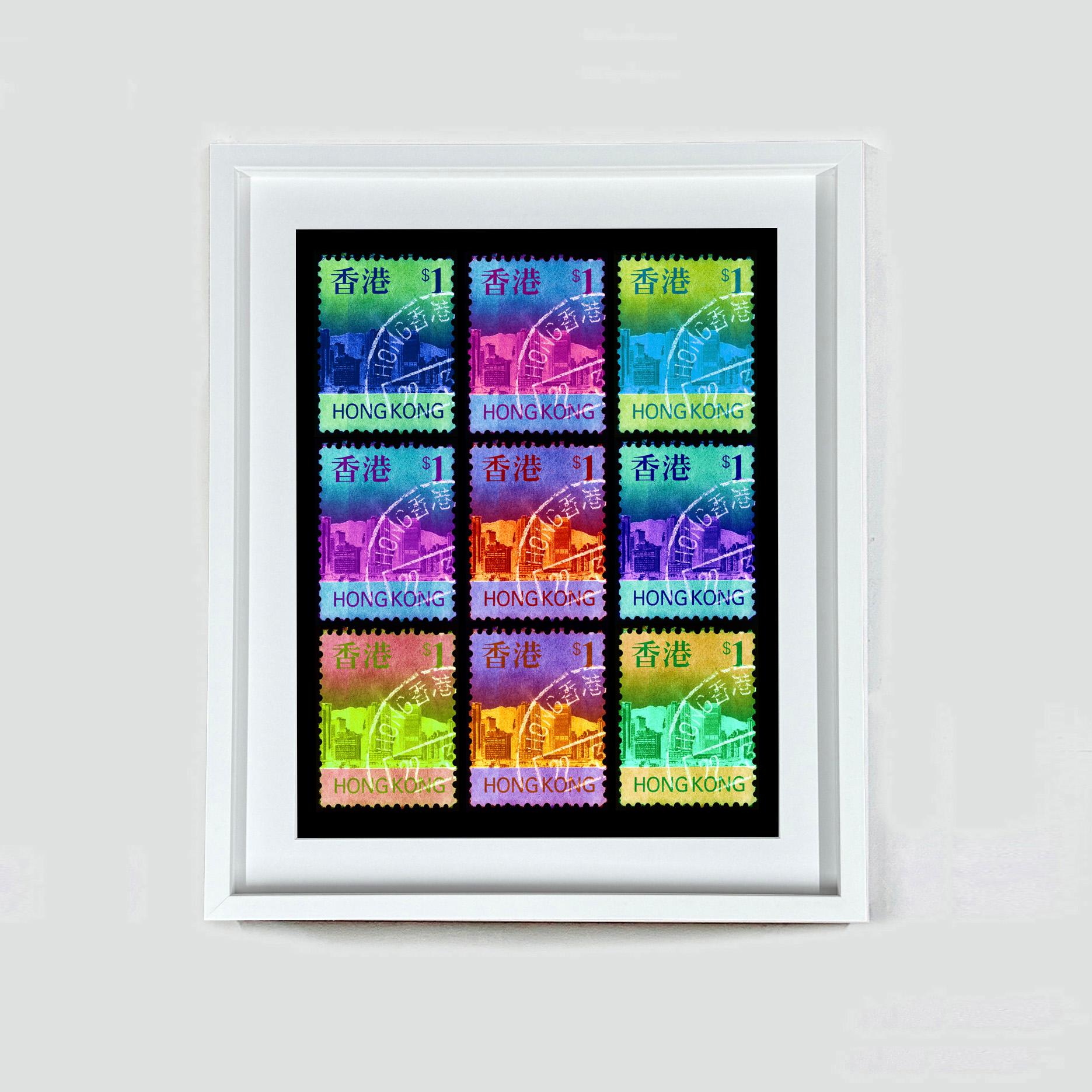 Hong Kong Stamp Collection Eat, Sleep, HK$1, Repeat Pop Art Print Framed - Black Color Photograph by Heidler & Heeps