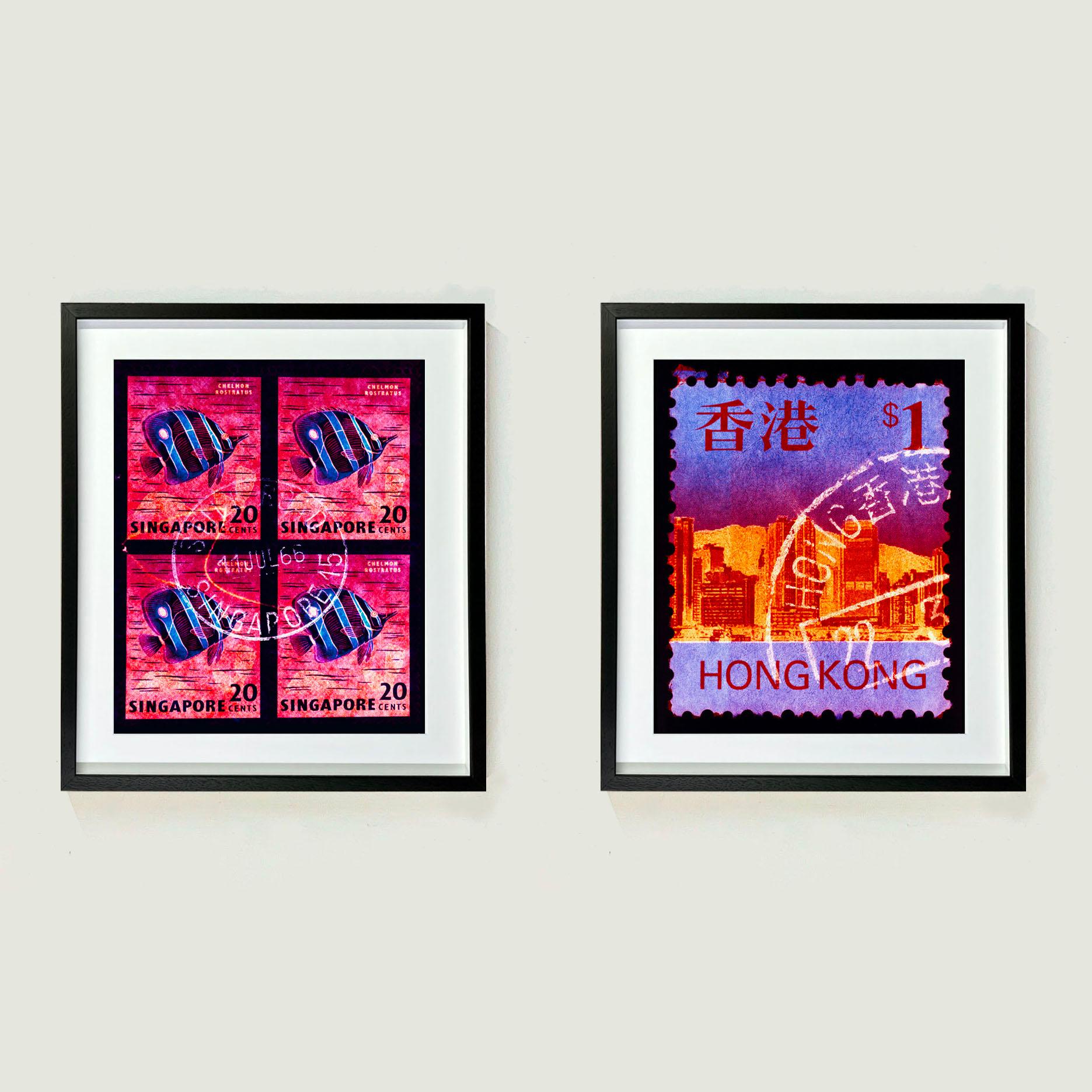 Hong Kong Stamp Collection HK$1 -  Pop Art Print Framed For Sale 5
