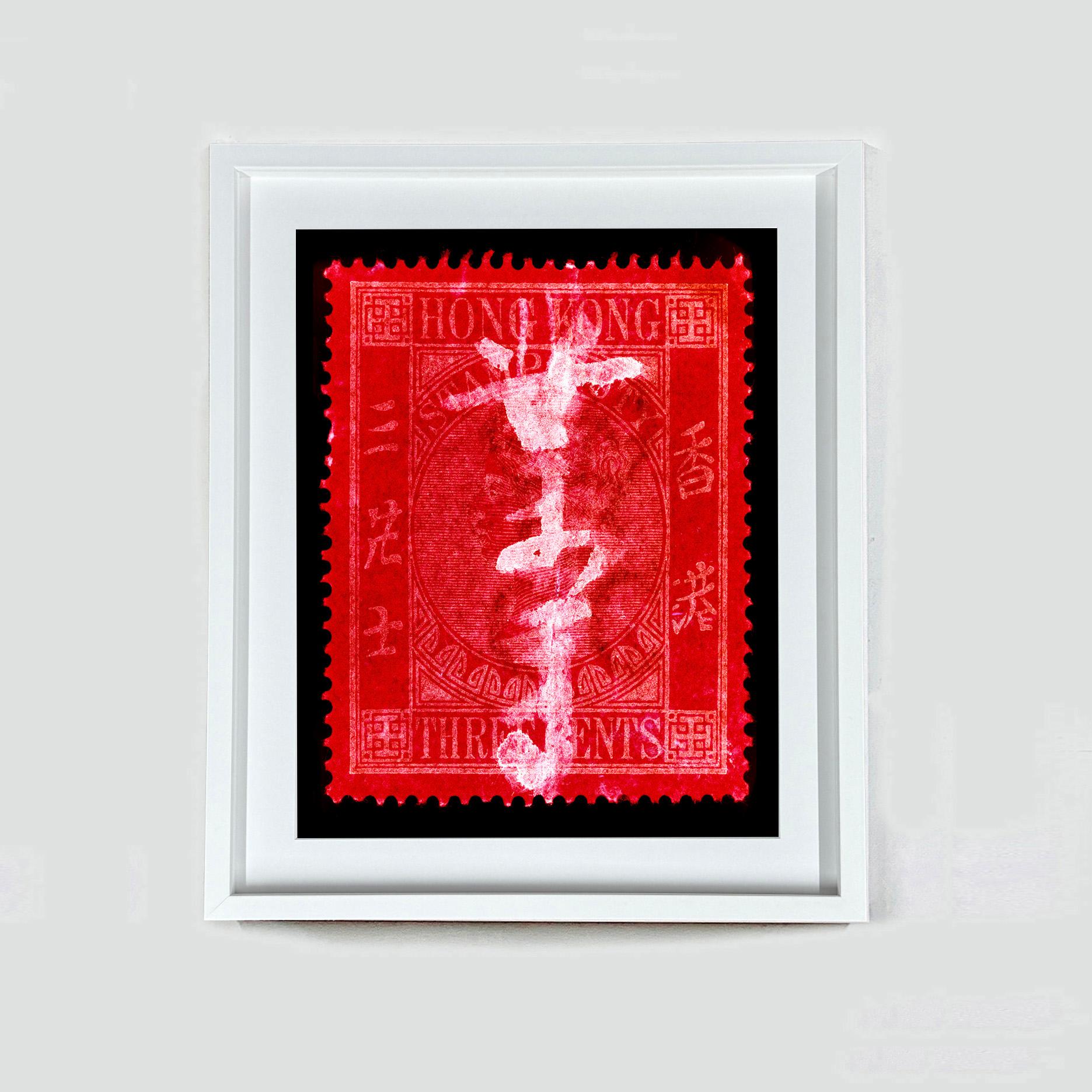 QV 3 Cents, from the Heidler & Heeps Stamp Collection, Hong Kong Series. The fine detailed tapestry of the original Hong Kong small postage stamp has been brought to life and made unique by the franking mark and Heidler & Heeps specialist