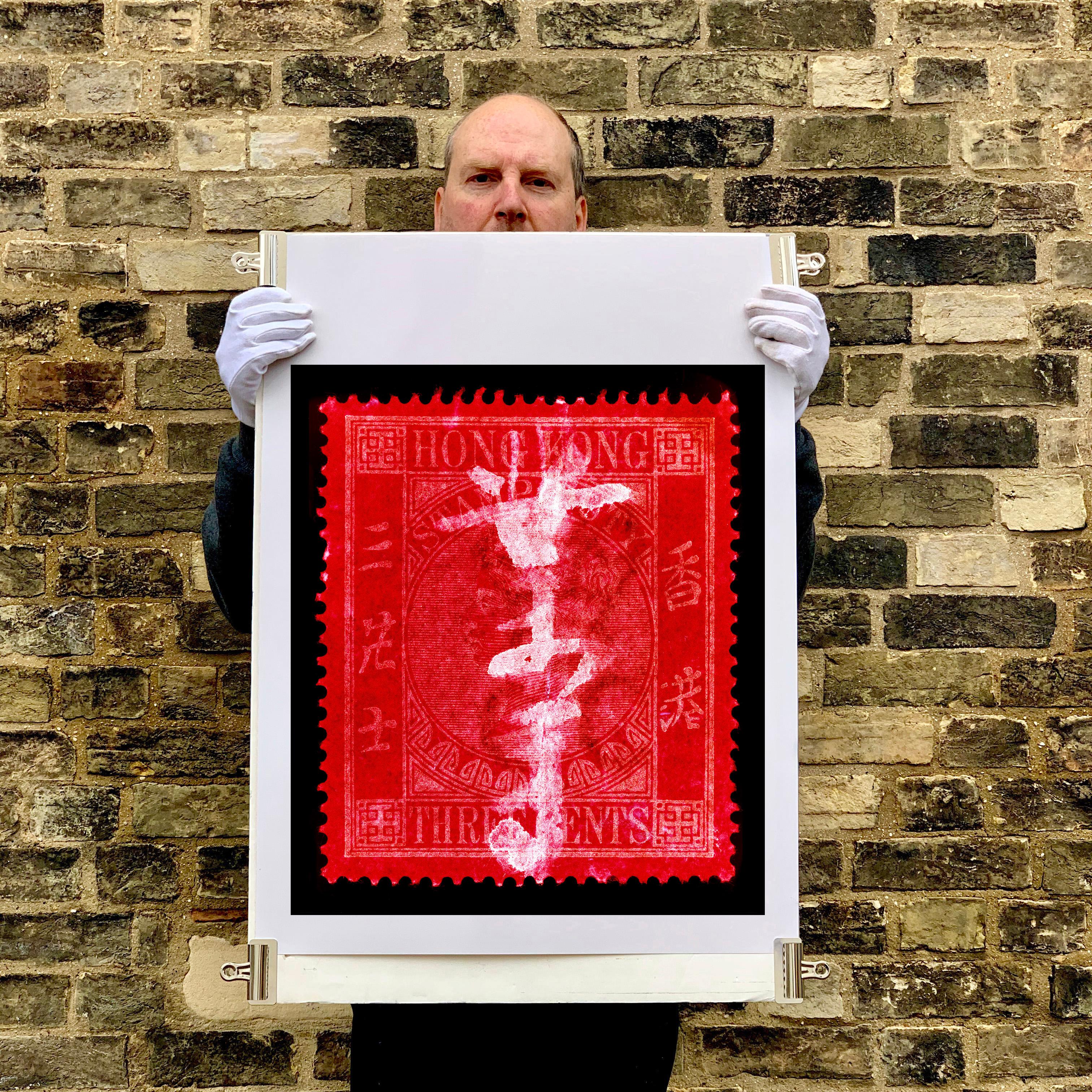 Hong Kong Stamp Collection, QV 3 cents - Pop Art Color Photography For Sale 2