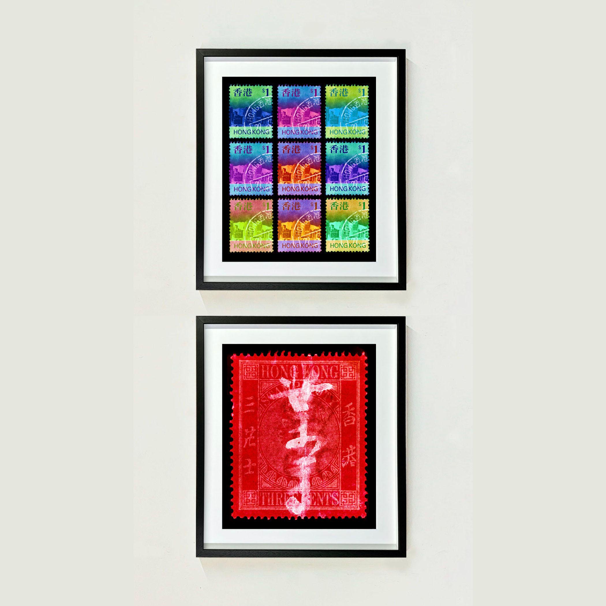Hong Kong Stamp Collection, QV 3 cents - Pop Art Color Photography For Sale 4