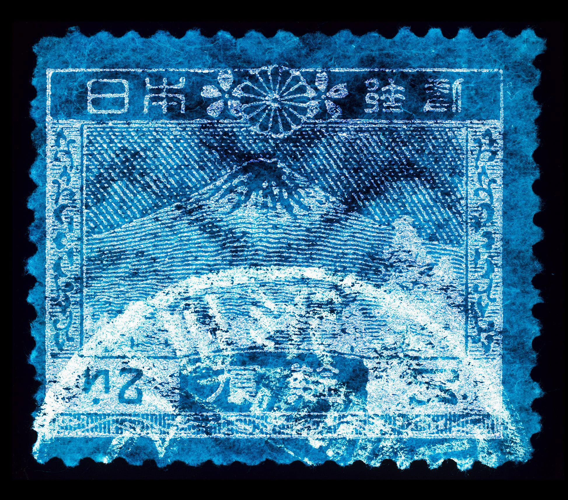 Heidler & Heeps Landscape Photograph - Japapese Stamp Collection 'Mount Fuji' - Conceptual Pop Art Color Photography