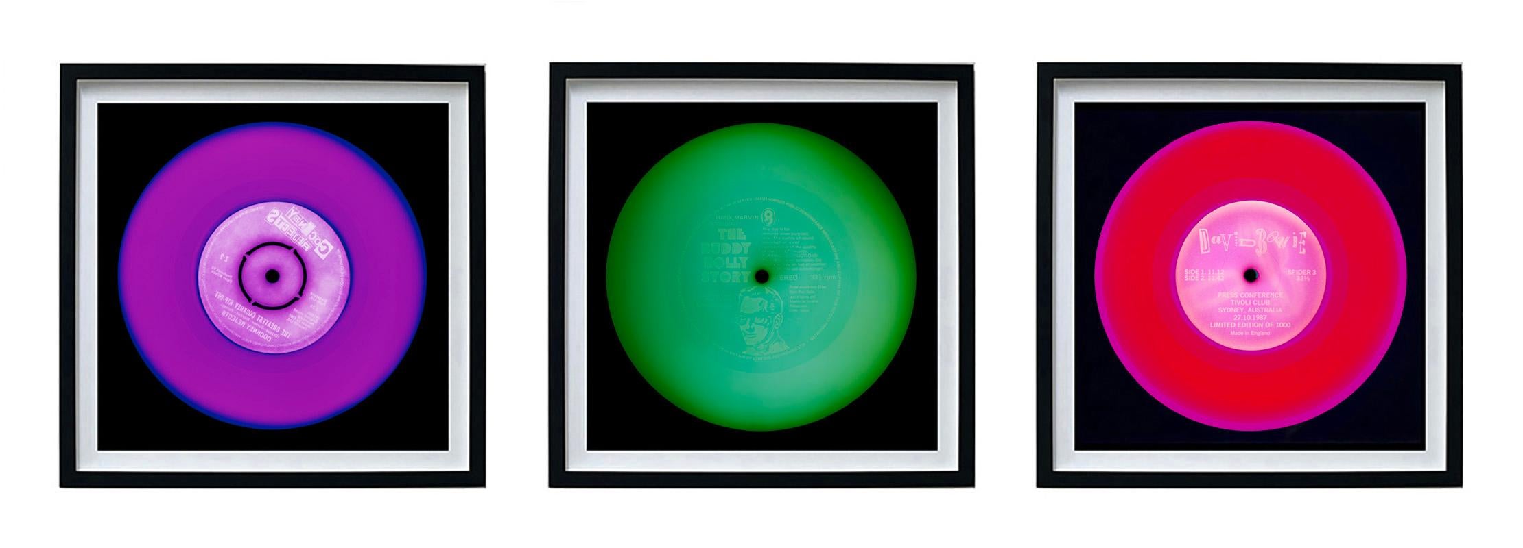 Still-Life Photograph Heidler & Heeps - Lot de trois encadrements Pop Art Vinyl Collection Red Green Purple Color Photography