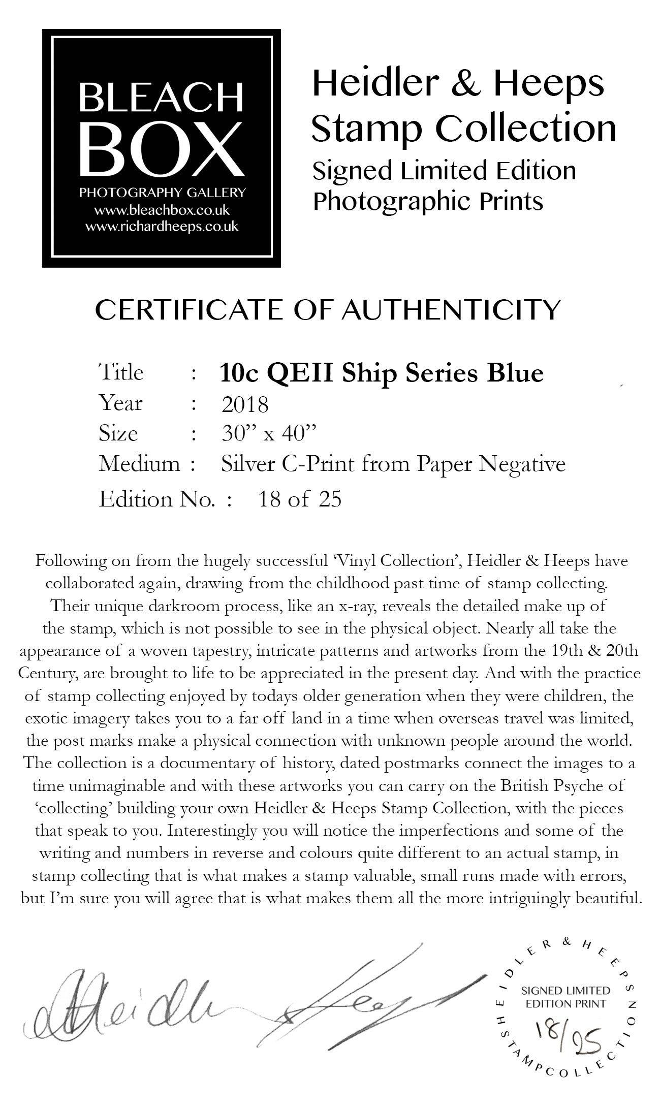 Singapore Stamp Collection, 10 Cents QEII Ship Series Blue - Pop Art Color Photo For Sale 1