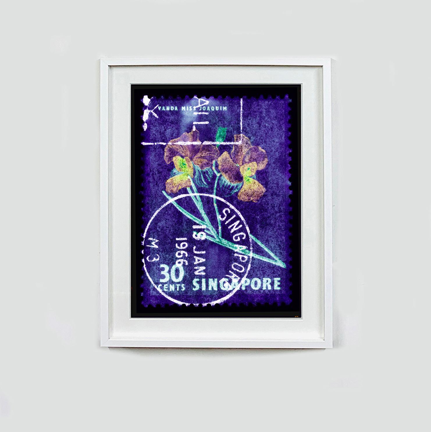 Singapore Stamp Collection, 30c Singapore Orchid Purple - Floral color photo - Conceptual Print by Heidler & Heeps