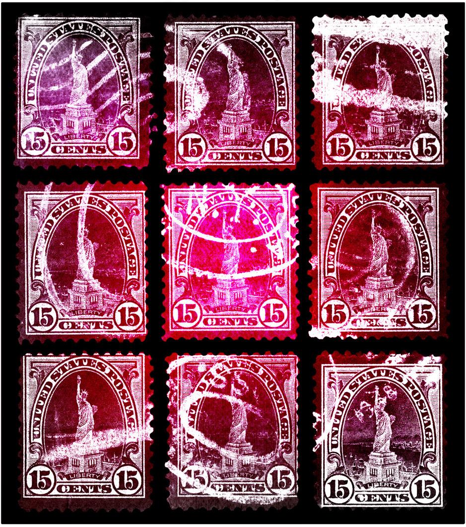 Stamp Collection, Liberty (Gradient Mosaic) - Pop Art Color Photography