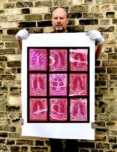 Stamp Collection, Liberty (Magenta Mosaic) - Pop Art Color Photography