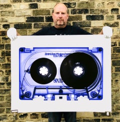 Tape Collection, Blue Tinted Cassette - Contemporary Pop Art Color Photography