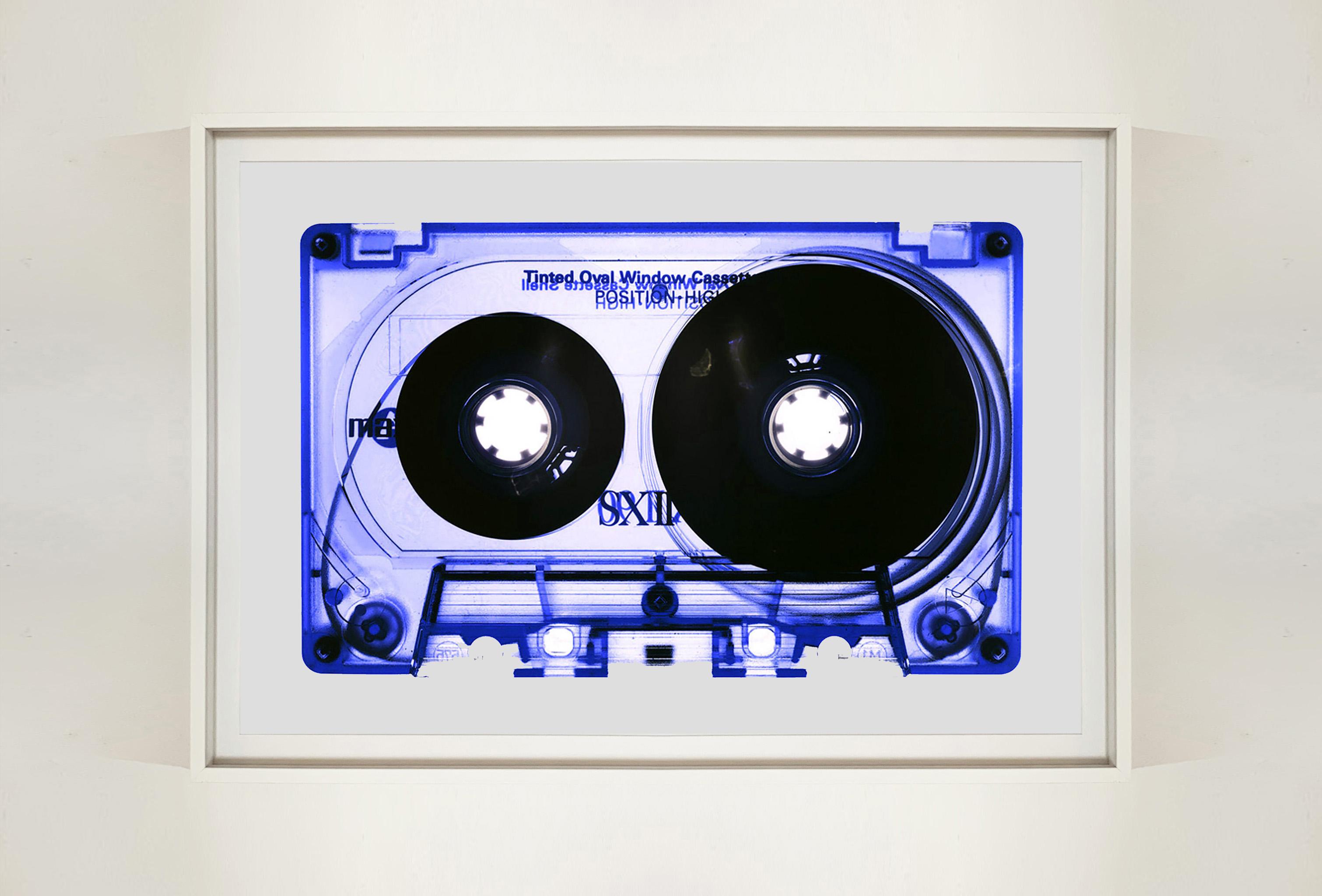 Tape Collection, Blue Tinted Cassette - Contemporary Pop Art Color Photography For Sale 2