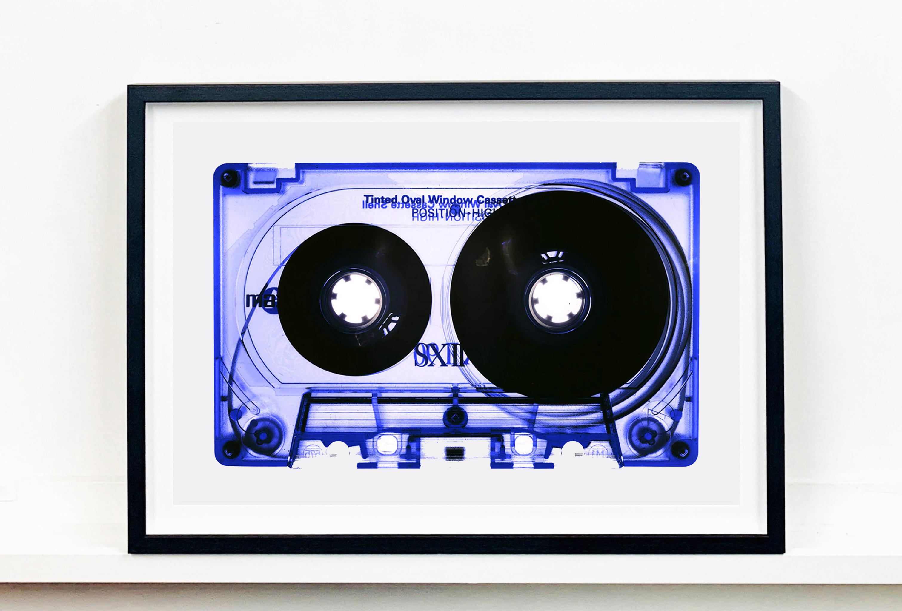 Tape Collection, Blue Tinted Cassette - Contemporary Pop Art Color Photography For Sale 1
