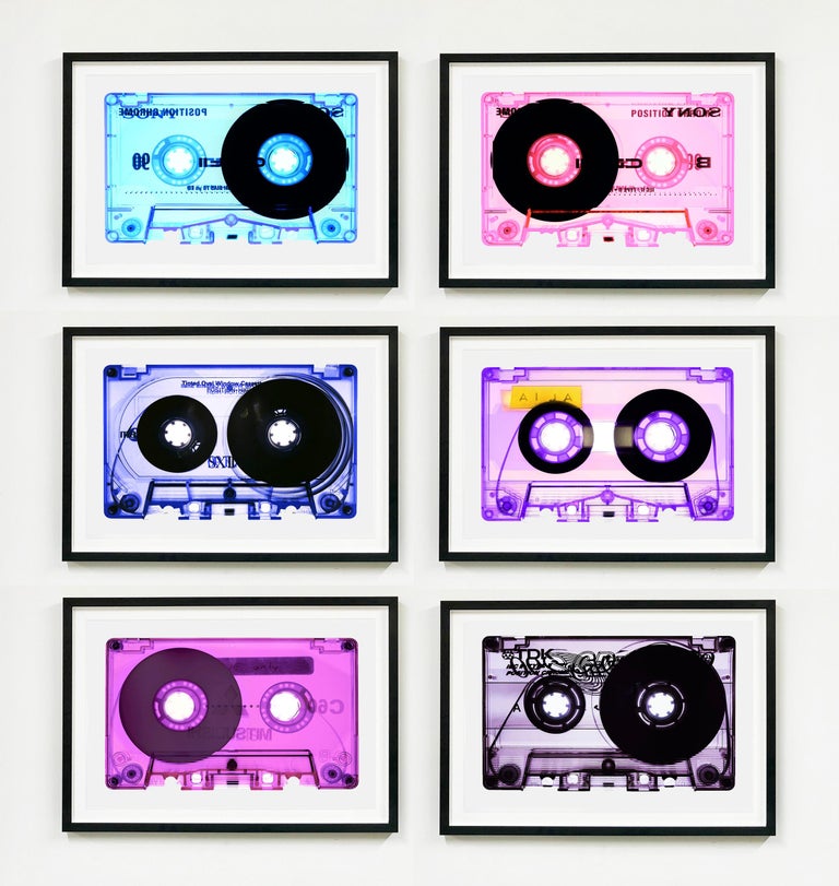 Tape Collection, Blue Tinted Cassette - Contemporary Pop Art Color Photography For Sale 5