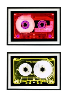 Tape Collection Two Framed Pop Art Red and Yellow Color Limited Edition Prints