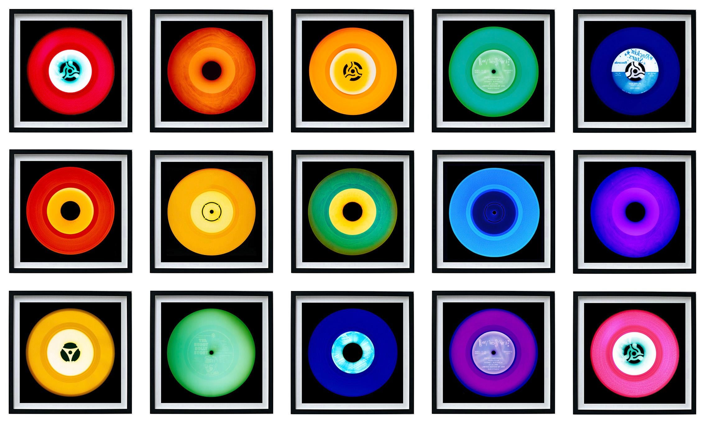 Vinyl Collection 15 Piece Rainbow Installation - Pop Art Color Photography - Print by Heidler & Heeps