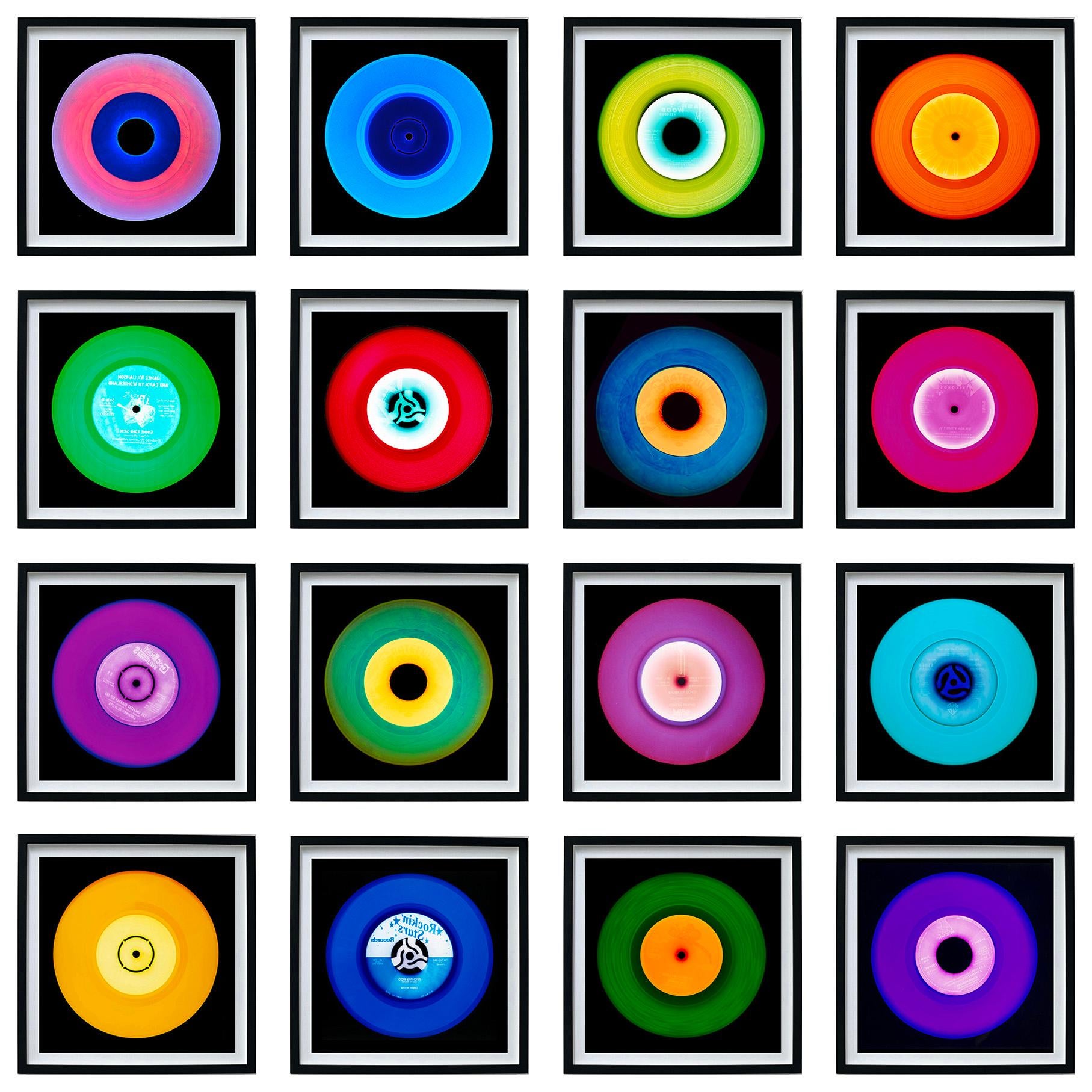 Heidler & Heeps Color Photograph - Vinyl Collection 16 Piece Multicolor Square Installation - Pop Art Photography