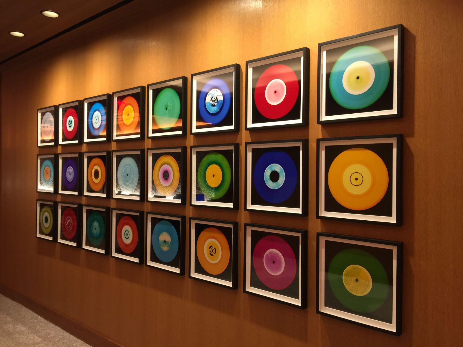 Vinyl Collection 24 Piece Multi-Color Installation - Pop Art Color Photography - Black Print by Heidler & Heeps