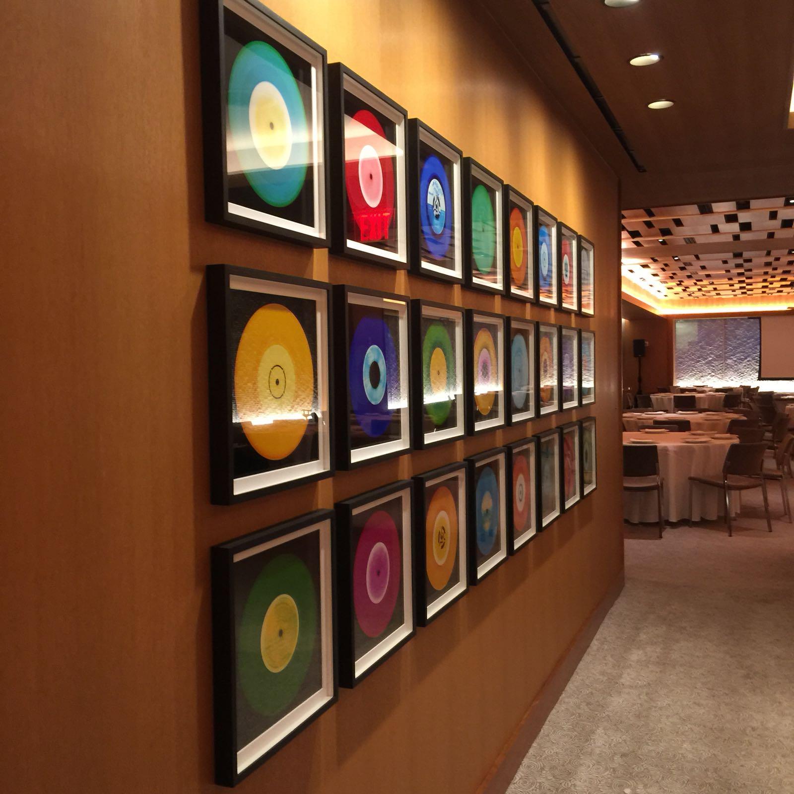Heidler & Heeps Vinyl Collection Twenty-Four Piece Multi-Color Installation.
Acclaimed contemporary photographers, Richard Heeps and Natasha Heidler have collaborated to make this beautifully mesmerising collection. A celebration of the vinyl record