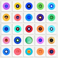Vinyl Collection 25 Piece Multicolor Square Installation - Pop Art Photography