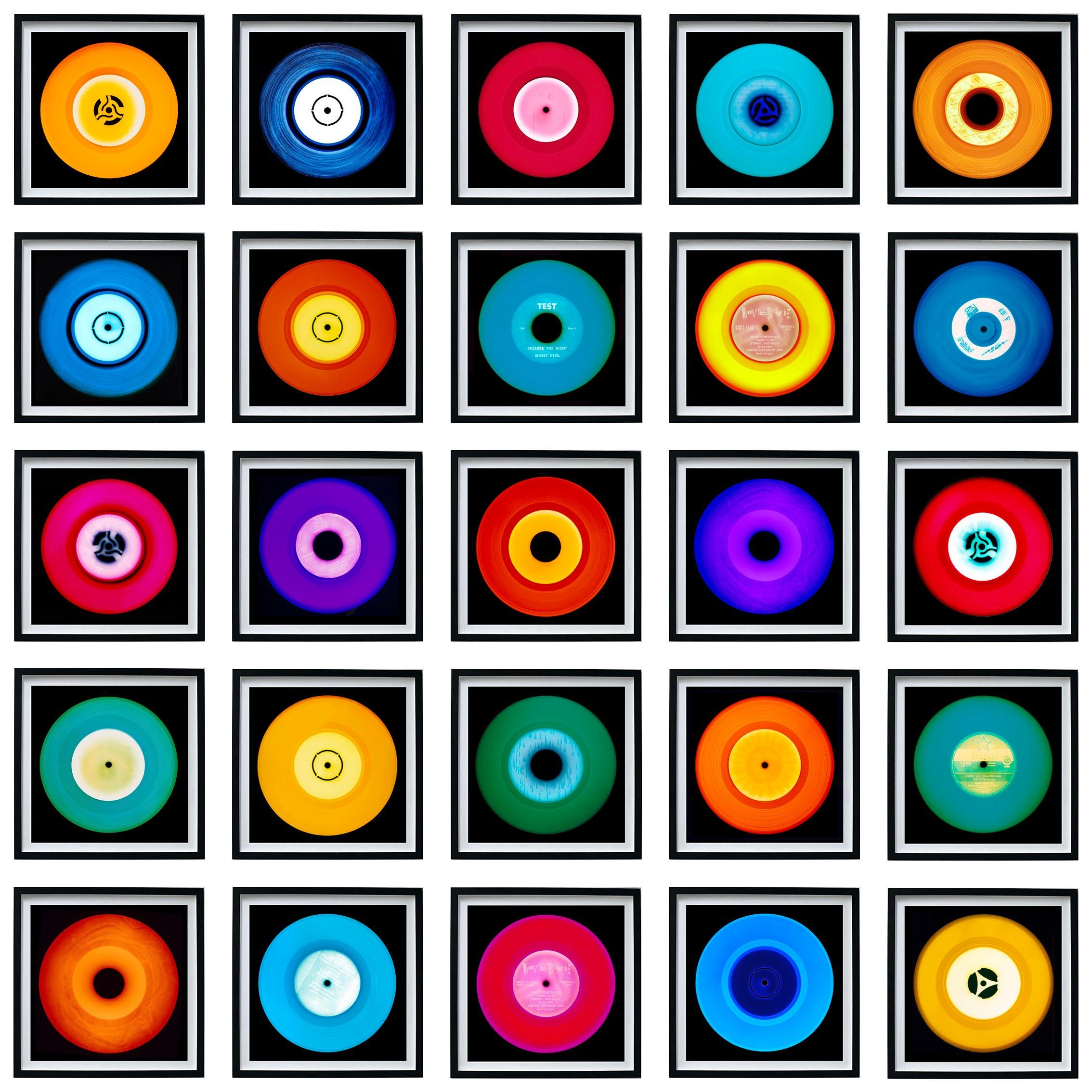 Heidler & Heeps Color Photograph - Vinyl Collection 25 Piece Starburst Square Installation - Pop Art Photography