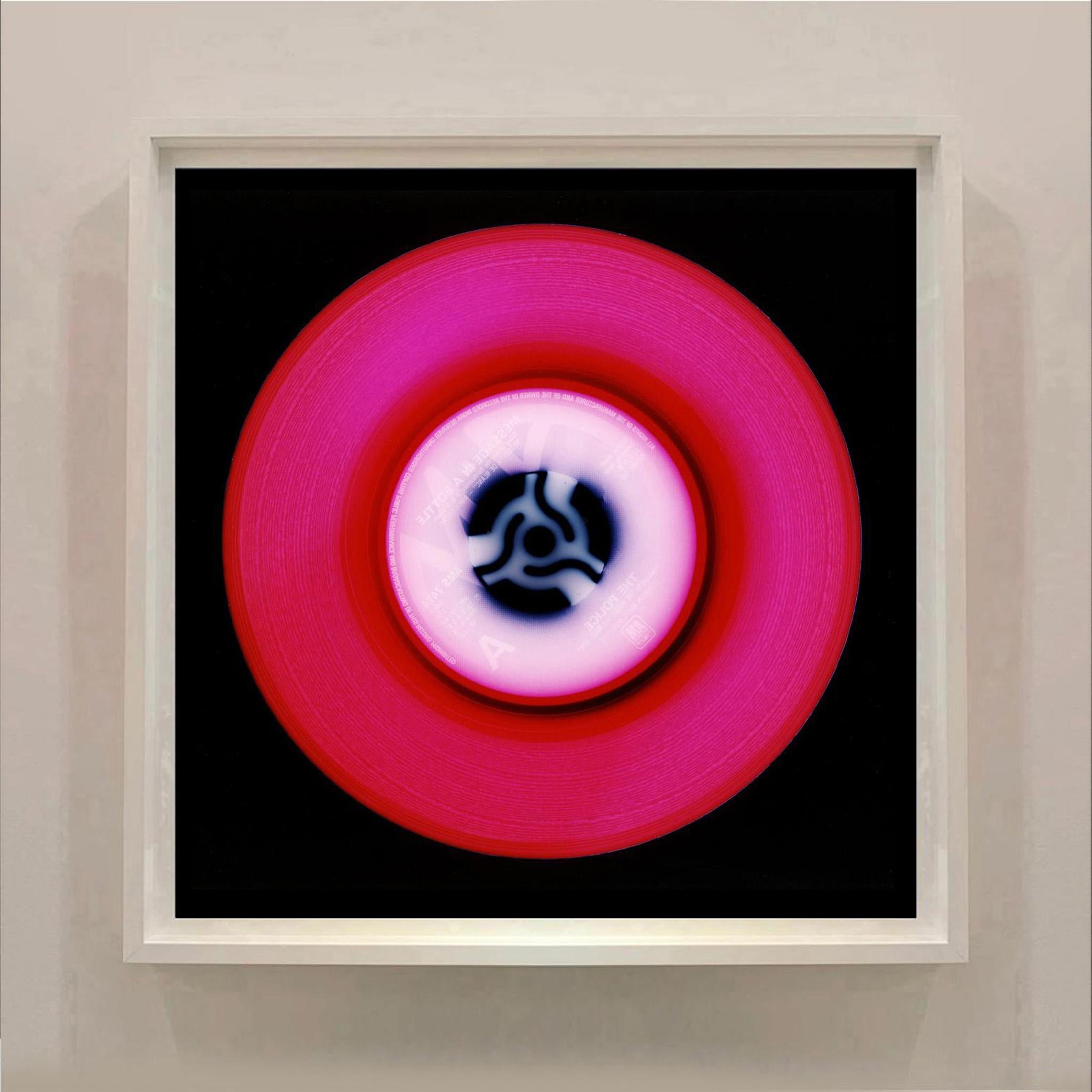 A (Hot Pink) from the Heidler and Heeps Vinyl Collection.
Acclaimed contemporary photographers, Richard Heeps and Natasha Heidler have collaborated to make this beautifully mesmerising collection. A celebration of the vinyl record and analogue