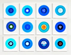 Installazione di 12 pezzi Vinyl Collection B Side Blues - Fotografia Pop Art a colori