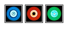 Vinyl-Kollektion - Blau, Rot, Grün Trio - Pop-Art-Farbfotografie