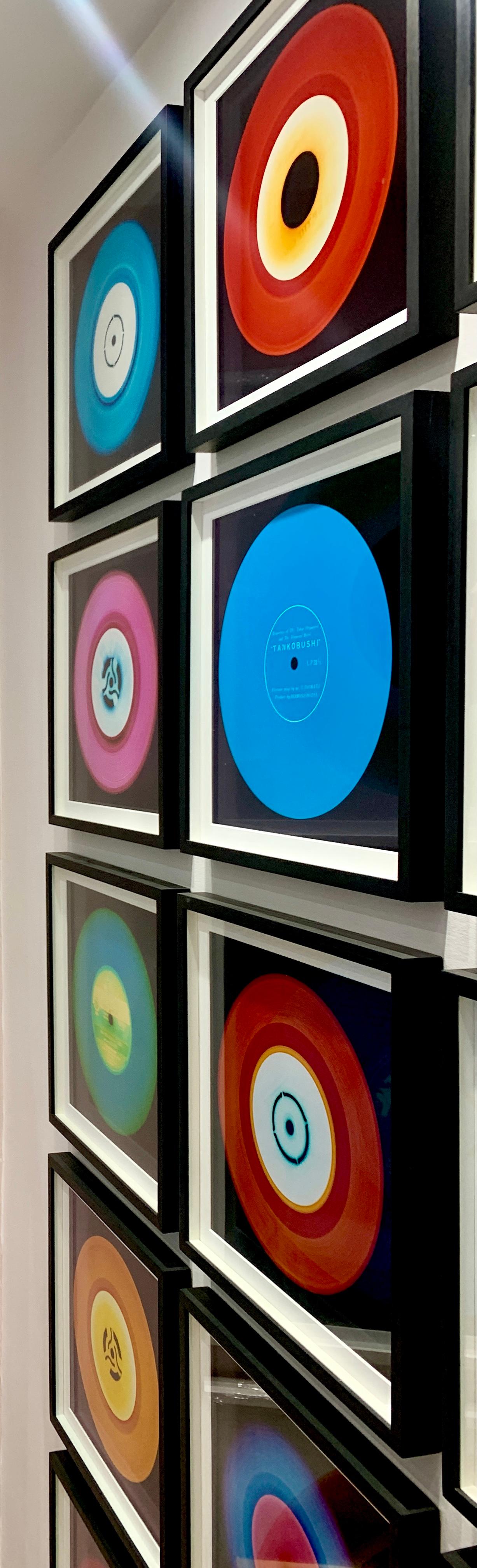 Heidler & Heeps Vinyl Collection Fünfzehnteilige Regenbogeninstallation.
Die renommierten zeitgenössischen Fotografen Richard Heeps und Natasha Heidler haben für diese wunderschöne, faszinierende Kollektion zusammengearbeitet. Eine Hommage an die
