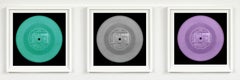 Vinyl Collection Grey Green Lilac Three Framed Pop Art Color Photography